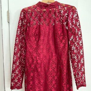 Betsey Johnson Lace Deep Star Printed Cocktail Dress